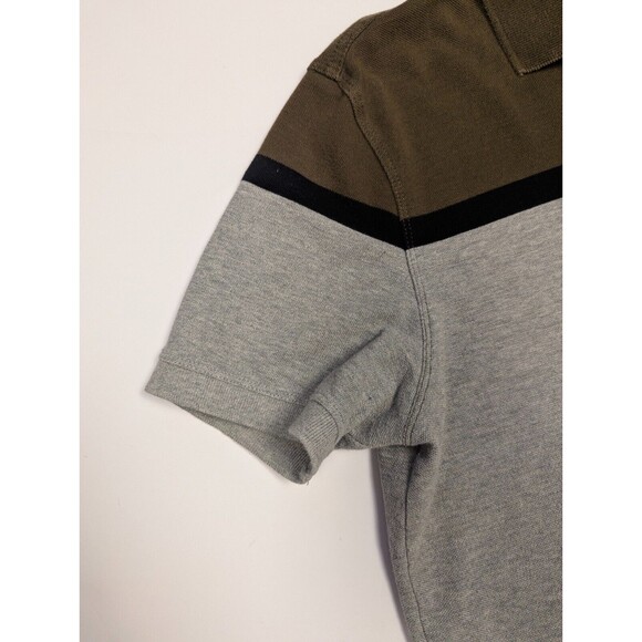 Banana Republic Oraganic Cotton Pique Polo Mens Medium Gray Olive Green - Picture 6 of 12
